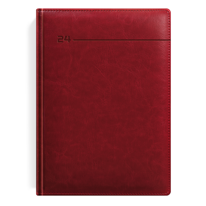 kalendarz książkowy dzienny a4 czerwony