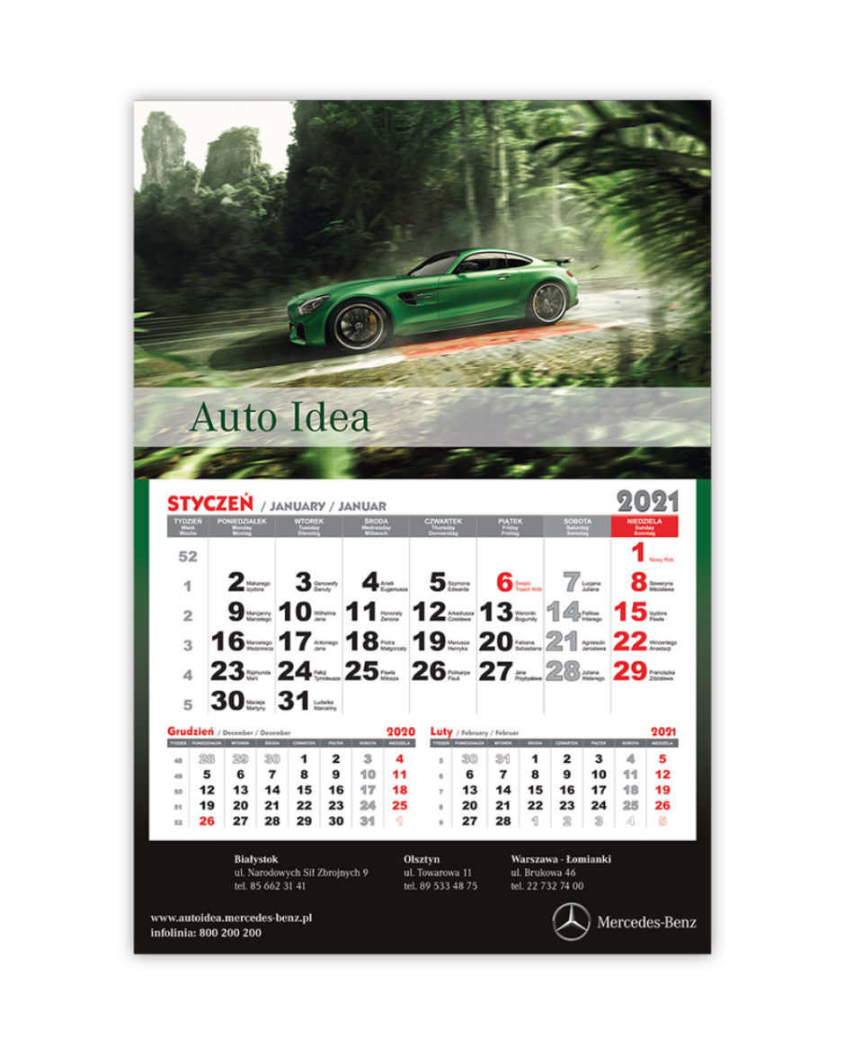 Kalendarz Jednodzielny Mercedes-Benz